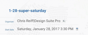 Chris Reiff – 1-28 Super Saturday (5 day training)