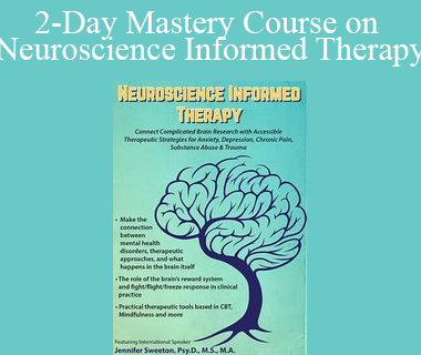 Jennifer Sweeton - 2-Day Mastery Course on Neuroscience Informed Therapy: Connect Complicated Brain Research with Accessible Therapeutic Strategies for Anxiety, Depression, Chronic Pain, Substance Abuse & Trauma Faculty: Jennifer Sweeton Duration: 12 Hours 23 Minutes Format: Audio and Video Copyright: Sep 27, 2018 Description The latest findings from neuroscience have given us incredible insights into the workings of the brain and its connection to our psychological and physical well-being. Yet in-depth studies on the brain can be difficult for mental health clinicians to interpret -names like “Subgenual anterior cingulate cortex” mean very little to most of us. And you face a bigger obstacle than terminology. How do you overcome the challenge of applying complicated scientific and biological information to your clinical practice? How does neuroscience help you when you’re face-to-face with clients working on stress, depression, addiction and the other problems they face each day? This recording will connect critical concepts from science and biology to your clinical work with anxiety, depression, chronic pain, substance abuse and trauma. Better still, you’ll go beyond the biological mechanisms that underlie various disorders with detailed instruction on actual treatment strategies you can use with your clients. Through case studies, experiential exercises, and brief lectures you’ll learn to individualize interventions based in Mindfulness Based Cognitive Therapy, Attachment, and Somatic Psychologies and apply them to the treatment of mood disorders, trauma, addictions, and more. Better still, you’ll have the opportunity to practice the application of what you’ve learned under the skilled supervision of our instructor, and take home detailed handouts allowing their immediate incorporation into your clinical work. Cut through the baffling research and inaccessible jargon, and discover how understanding neuroscience can change the way you view and work with your clients! Handouts Manual - Neuroscience Informed Therapy (3.92 MB) 104 Pages Available after Purchase Outline DAY 1 Understand the Brain’s Reward System Habit formation & maintenance Why the brain doesn’t always choose well The conscious brain myth Brain dictated actions Impulse vs routines Reward & habit Coping & stress Brain-wise change Impulse strategies Serotonin Solidifying change – from neurons to brain regions From state to trait: Brief experiences to long lasting change Willpower Willpower: where does it reside? Role of exercise Mindfulness A brief willpower workout The Body’s Impact on the Brain: Alter Physical State to Manage Stress and Anxiety Body-Brain-Mind Talk The Vagal Nerve Heart rate variability Interoception Build stress resiliency & emotional regulation Breath, posture, deep relaxation The Body-Brain-Mind connection across treatment approaches The Brain’s Impact on the Body Chronic pain, nociceptors and neurotransmitters Dorsolateral prefrontal lobe and the centralization of pain The influence of stress on pain and inflammation Pain measurement CBT interventions to reappraise pain Pain catastrophizing Biofeedback Mind-Body interventions for pain How Relationships Change the Brain: The Neuroscience of Attachment Neuropeptides: behavior and oxytocin Healing through the social brain The role of storytelling The brain in love Brain behavior of long-term love Novelty vs. habit Engendering secure attachment Key brain networks Build compassion & empathy DAY 2 From a Depressed Brain to a Resilient Brain How the depressed brain gets stuck Hemispheric laterality Cytokines & depression The neuroscience of guilt & shame Opposing pathways Brain intercommunication Gratitude – neurochemistry & practice Neurofeedback: Research on direct communication with the brain Trauma Treatment and the Science of Memory Grounding Titrating emotions with mindfulness The fight/flight/freeze response in trauma Executive functioning Implicit memories Dual awareness Brain savvy narratives Breath/Movement/Awareness The treatment of shame in trauma The Addicted Brain: Clinical Implications of the Neuroscience of Craving The role of the reward center The neuroscience of craving Mindfulness & movement based supports Identifying false sanctuaries & underlying beliefs Dual awareness Overcome conflict and risk avoidance The Aging Brain Brain changes across the lifespan Memory improvement strategies Buffering from Alzheimer’s Disease Is Mindfulness a neuroprotective approach? Nutrition & the Brain: We Are What We Eat! Nutrition for optimal brain functioning The brain on sugar Nutraceuticals Creating an interdisciplinary team The Limitations of Neuroscientific Research and Potential Treatment Risks fMRI imaging – blood flow vs. neuronal activity How only looking at brain activations produces an incomplete picture Neuroscientific studies, sample size, and validity Animal research – directly applicable to humans? Psychotherapeutic techniques – specific limitations and risks Faculty Jennifer Sweeton, Psy.D., M.S., M.A. Related seminars and products: 12 Organizational Consultant, Clinical Psychologist Mind Works Professional Education Inc Dr. Jennifer Sweeton is a licensed clinical psychologist, author, and internationally-recognized expert on trauma, anxiety, and the neuroscience of mental health. Dr. Sweeton has been practicing EMDR for nearly a decade and has treated a variety of populations using EMDR and other memory reconsolidation approaches, including combat veterans, individuals with PTSD and complex trauma, and those suffering from treatment-resistant anxiety. She completed her doctoral training at the Stanford University School of Medicine, the Pacific Graduate School of Psychology, and the National Center for PTSD. Additionally, she holds a master’s degree in affective neuroscience from Stanford University, and studied behavioral genetics at Harvard University. Dr. Sweeton resides in the greater Kansas City area, where she owns a group private practice, Kansas City Mental Health Associates. She is a past president of the Oklahoma Psychological Association and holds adjunct faculty appointments at the University of Kansas School of Medicine. She is the president-elect of the Greater Kansas City Psychological Association. Dr. Sweeton offers psychological services to clients in Oklahoma, Kansas, and internationally, and is a sought-after trauma and neuroscience expert who has trained thousands of mental health professionals in her workshops. Speaker Disclosures: Financial: Jennifer Sweeton is in private practice. She has an employment relationship with the Oklahoma City VAMC. Dr. Sweeton receives a speaking honorarium from PESI, Inc. Non-financial: Jennifer Sweeton has no relevant non-financial relationship to disclose. Salepage: https://catalog.pesi.com//item/2day-mastery-neuroscience-informed-therapy-connect-complicated-brain-research-accessible-therapeutic-strategies-anxiety-depression-chronic-pain-substance-abuse-trauma-34823 Archive: https://archive.ph/wip/LZHgt