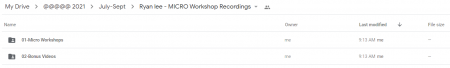 Ryan lee - MICRO Workshop Recordings